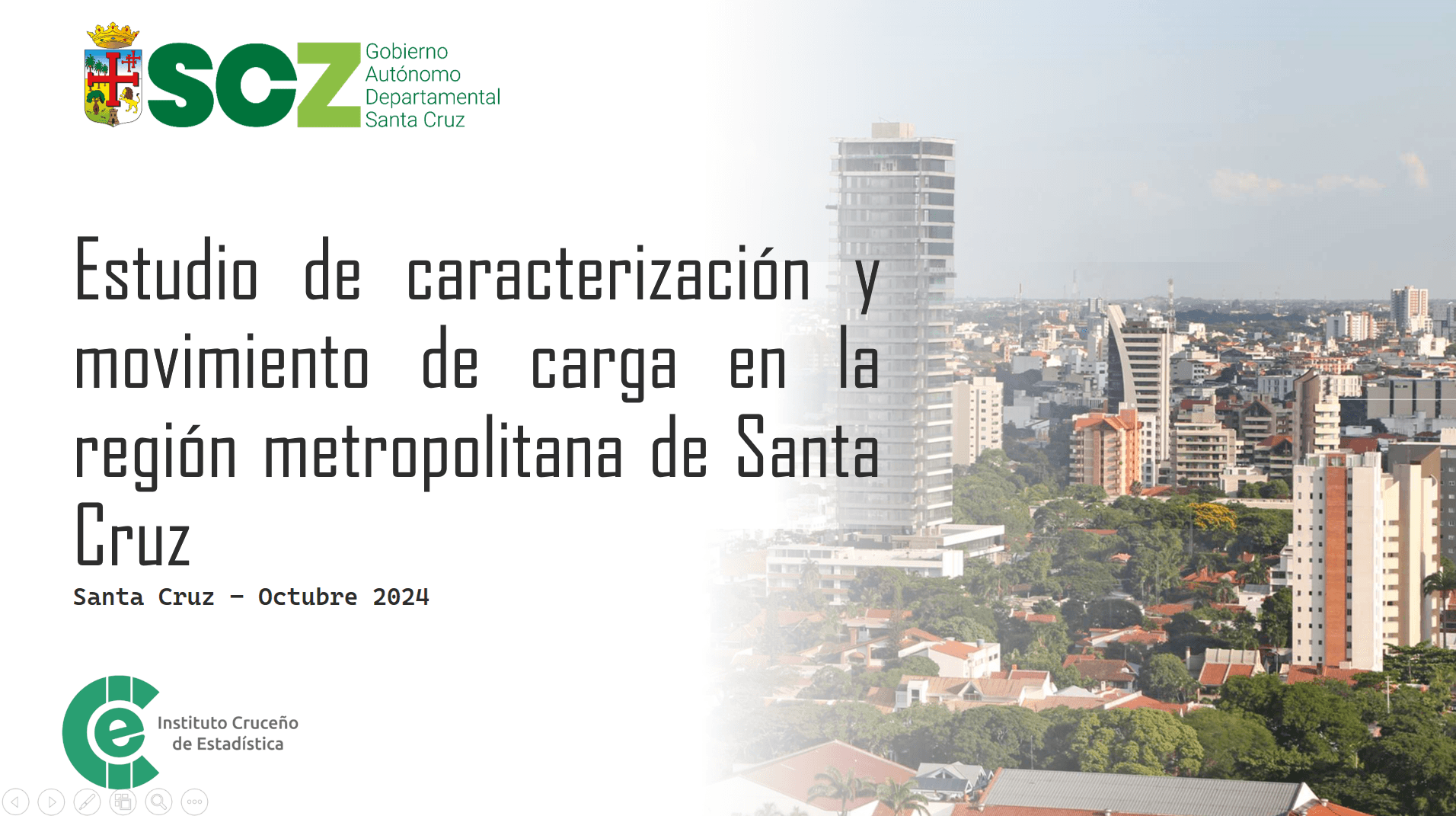 Carátula de ESTUDIO DE CARACTERIZACIÓN Y MOVIMIENTO DE CARGA EN LA REGIÓN METROPOLITANA DE SANTA CRUZ