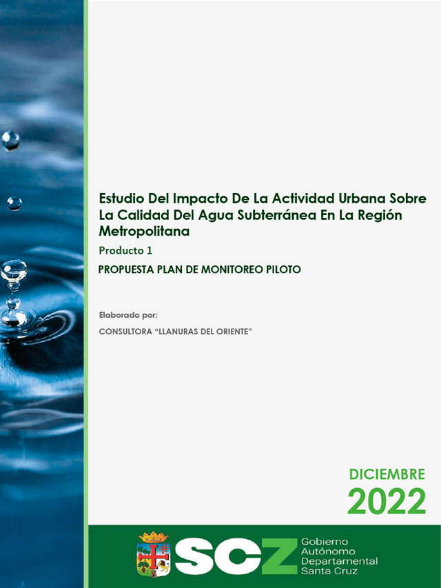 Estudio del Impacto de la actividad urbana sobre la calidad del agua subterránea en la Región Metropolitana